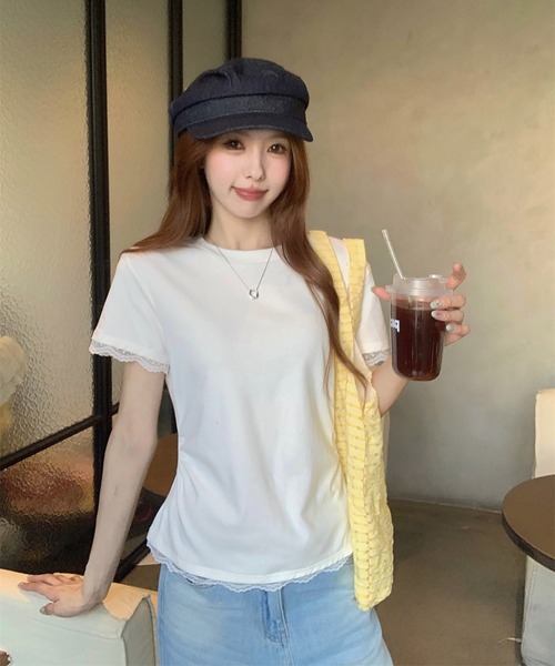 Doula Doula(ドゥーラドゥーラ)の「バックリボンTシャツ(Tシャツ/カットソー・レディース・グレー/ホワイト・S/M/L)」の17枚目の写真