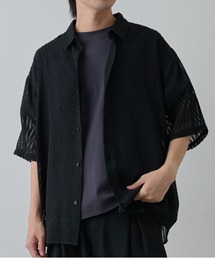 スカシジャガード半袖シャツ