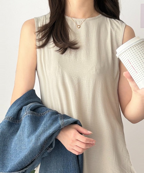 Amulet(アミュレット)の「ふんわり揺れる上品シルエット バックデザインノースリーブワンピース(ワンピース・レディース・ブラック/アイボリー・S/M/XL/L)」の11枚目の写真