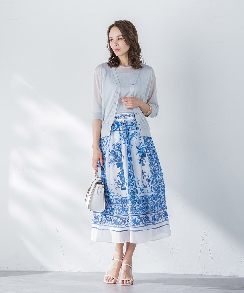 Viaggio Blu / ビアッジョブルー ラメニットカーディガン ビアッジョブルー Viaggio Blu ラメニットカーディガン≪手洗い