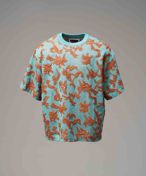 UNISEX》Prime-Over Flower blister Short Sleeve Crew Neck
