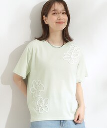 【S-LL】コーデの主役になる コード刺繍デザインTシャツ
