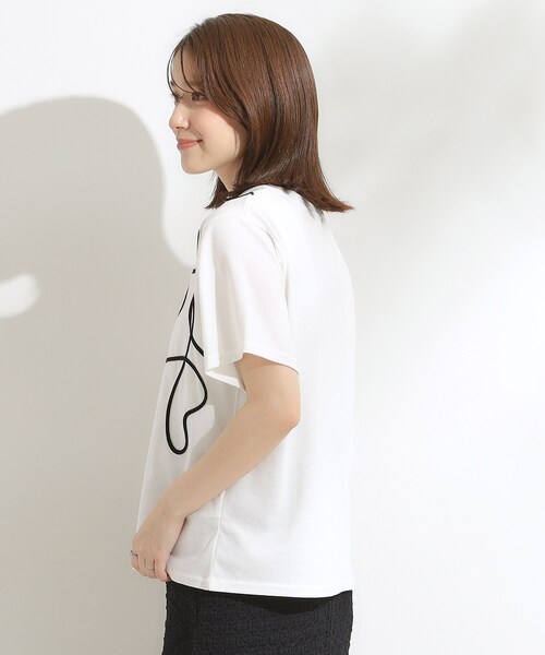 Cutie Blonde(キューティーブロンド)の「【S-LL】コーデの主役になる コード刺繍デザインTシャツ(Tシャツ/カットソー・レディース・ライトグリーン系1/グレー系その他2/ホワイト系1・03/02/01/04)」の5枚目の写真