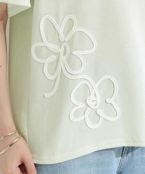 Cutie Blonde(キューティーブロンド)の「【S-LL】コーデの主役になる コード刺繍デザインTシャツ(Tシャツ/カットソー・レディース・ライトグリーン系1/グレー系その他2/ホワイト系1・03/02/01/04)」の22枚目の写真