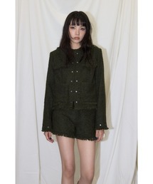 LAGUA GEM（ラグアジェム）の「COMPACT TWEED ジャケット（ノーカラー