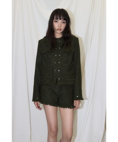COMPACT TWEED ジャケット ラグアジェム 完売品 COMPACT TWEED ジャケット（ノーカラージャケット）｜LAGUA GEM