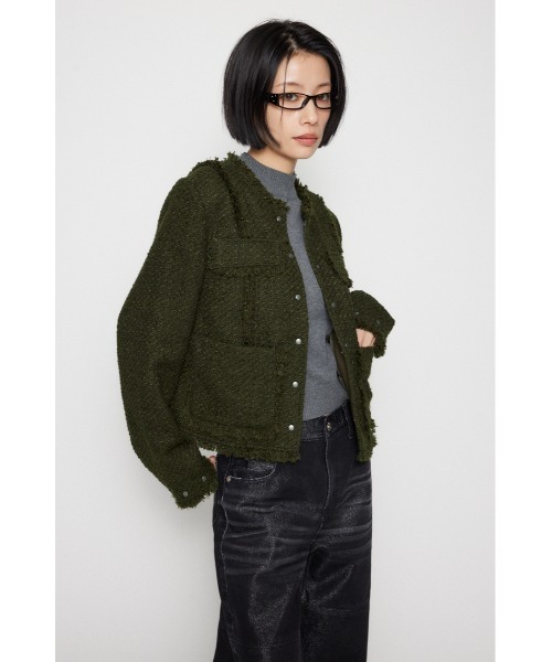 LAGUA GEM COMPACT TWEED ジャケット COMPACT TWEED ジャケット（ノーカラージャケット）｜LAGUA GEM