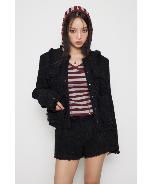 COMPACT TWEED ジャケット ラグアジェム 完売品 COMPACT TWEED ジャケット（ノーカラージャケット）｜LAGUA GEM