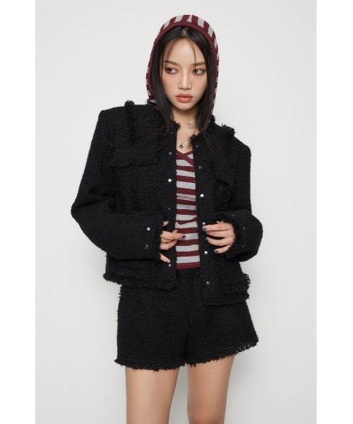 LAGUA GEM COMPACT TWEED ジャケット 新品未使用 COMPACT TWEED ジャケット（ノーカラージャケット）｜LAGUA GEM