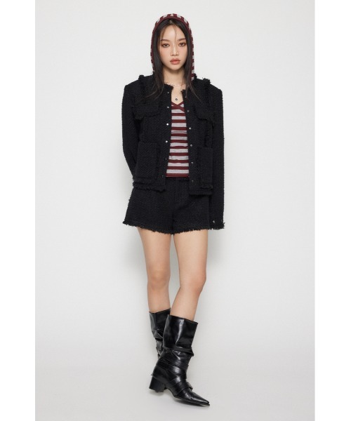 COMPACT TWEED ジャケット（ノーカラージャケット）｜LAGUA GEM