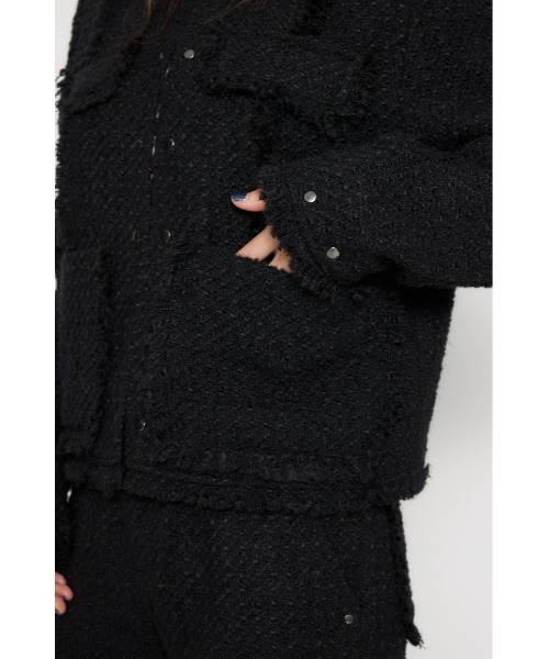 LAGUA GEM（ラグアジェム）の「COMPACT TWEED ジャケット（ノーカラー