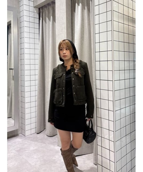 COMPACT TWEED ジャケット（ノーカラージャケット）｜LAGUA GEM