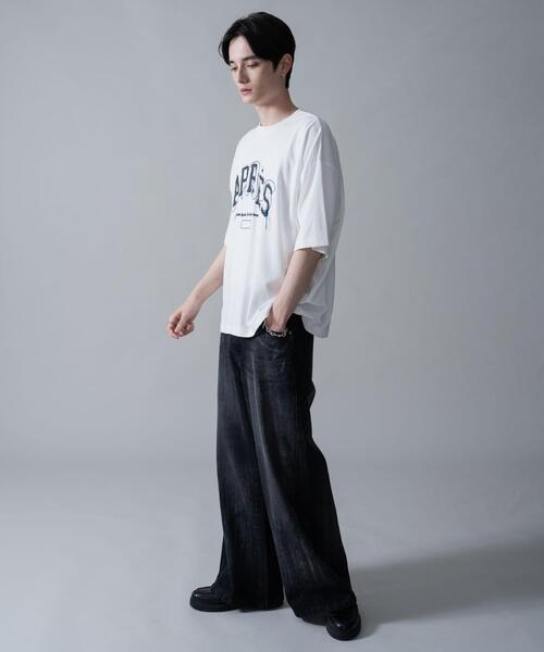 BROWNY(ブラウニー)の「BROWNY/オフステッチグラフィックT(Tシャツ/カットソー・メンズ・ブラック/ホワイト・LARGE/MEDIUM)」の12枚目の写真
