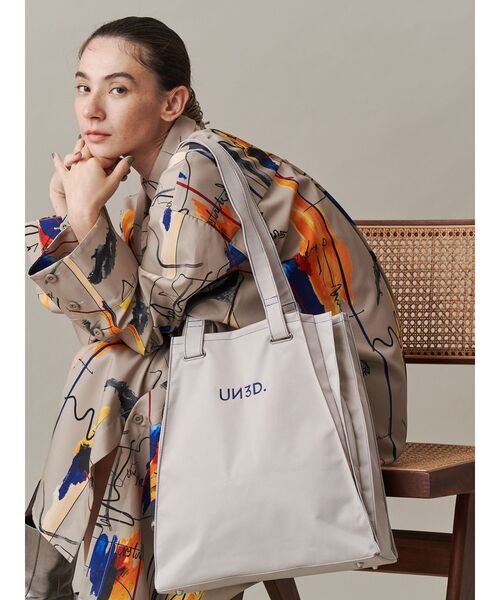 新品 UN3D. POINT COLOR PLEATS TOTE BEIGE UN3D. トートバッグ POINT COLOR PLEATS TOTE / ポイントカラー