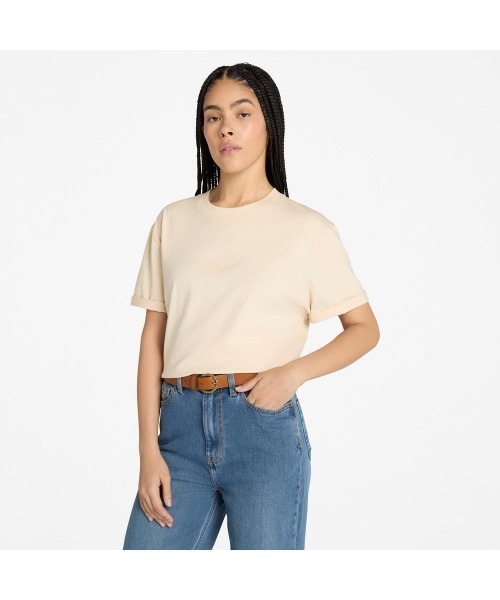 Timberland(ティンバーランド)の「半袖 コンフォート Tシャツ レディース(Tシャツ/カットソー・レディース・ライトホワイト・LARGE/MEDIUM/SMALL)」の1枚目の写真
