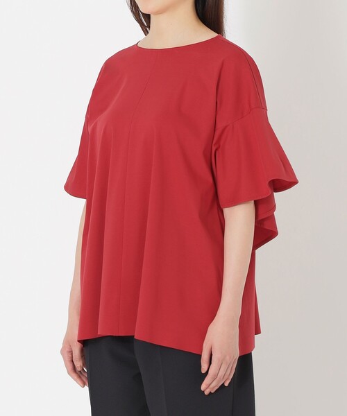 S.ESSENTIALS(エスエッセンシャルズ)の「【DRESOPHY】フレアスリーブカットソー(Tシャツ/カットソー・レディース・ブラック/レッド系その他/カーキ・38)」の10枚目の写真