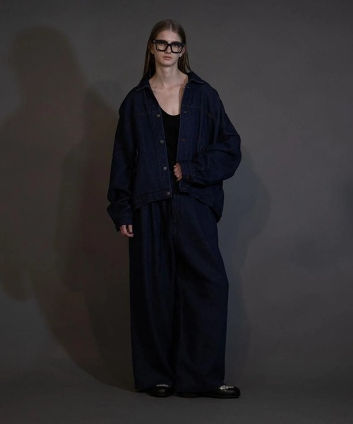 my beautiful landlet(マイビューティフルランドレット)の「【my beautiful landlet】SOFT DENIM PANTS(デニムパンツ・メンズ・ブラック/インディゴブルー/キナリ・1/2/0)」の1枚目の写真