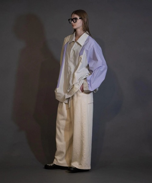 my beautiful landlet(マイビューティフルランドレット)の「【my beautiful landlet】SOFT DENIM PANTS(デニムパンツ・メンズ・ブラック/インディゴブルー/キナリ・1/2/0)」の2枚目の写真