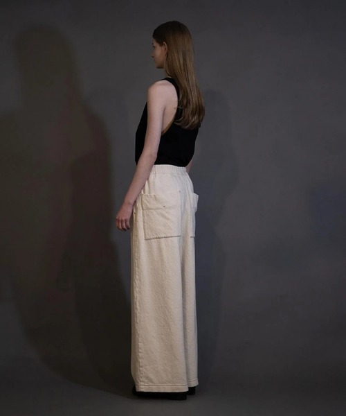 my beautiful landlet(マイビューティフルランドレット)の「【my beautiful landlet】SOFT DENIM PANTS(デニムパンツ・メンズ・ブラック/インディゴブルー/キナリ・1/2/0)」の6枚目の写真