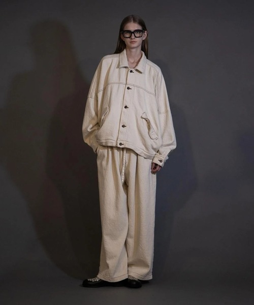 my beautiful landlet(マイビューティフルランドレット)の「【my beautiful landlet】SOFT DENIM PANTS(デニムパンツ・メンズ・ブラック/インディゴブルー/キナリ・1/2/0)」の7枚目の写真