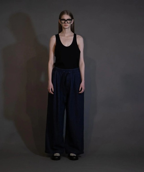 my beautiful landlet(マイビューティフルランドレット)の「【my beautiful landlet】SOFT DENIM PANTS(デニムパンツ・メンズ・ブラック/インディゴブルー/キナリ・1/2/0)」の9枚目の写真