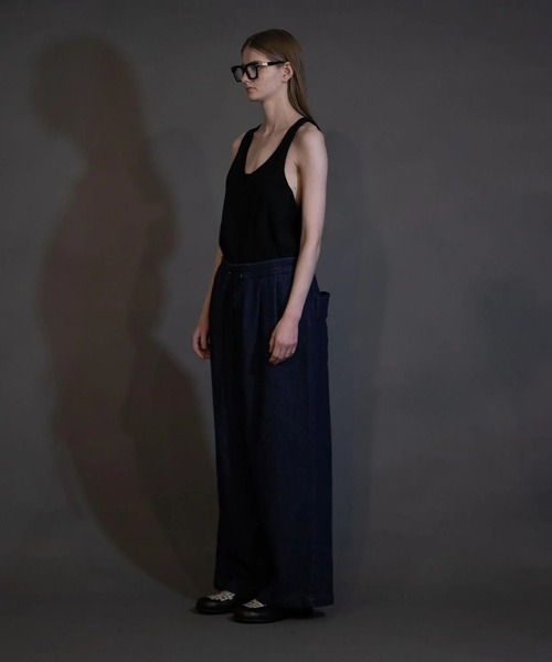 my beautiful landlet(マイビューティフルランドレット)の「【my beautiful landlet】SOFT DENIM PANTS(デニムパンツ・メンズ・ブラック/インディゴブルー/キナリ・1/2/0)」の10枚目の写真