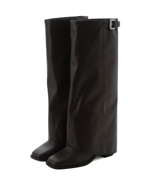 新品 FRAY I.D フレイアイディー スクエアロングブーツ 37 黒 ゲートルロングブーツ（ブーツ）｜FRAY I.D（フレイアイディー）の