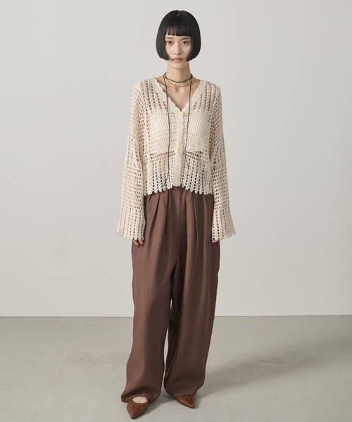 AIC.(エーアイシー)の「フレアスリーブクロシェ編みカーディガン(カーディガン/ボレロ・レディース・キナリ/ブラック・FREE)」の14枚目の写真