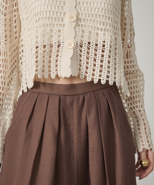 AIC.(エーアイシー)の「フレアスリーブクロシェ編みカーディガン(カーディガン/ボレロ・レディース・キナリ/ブラック・FREE)」の12枚目の写真