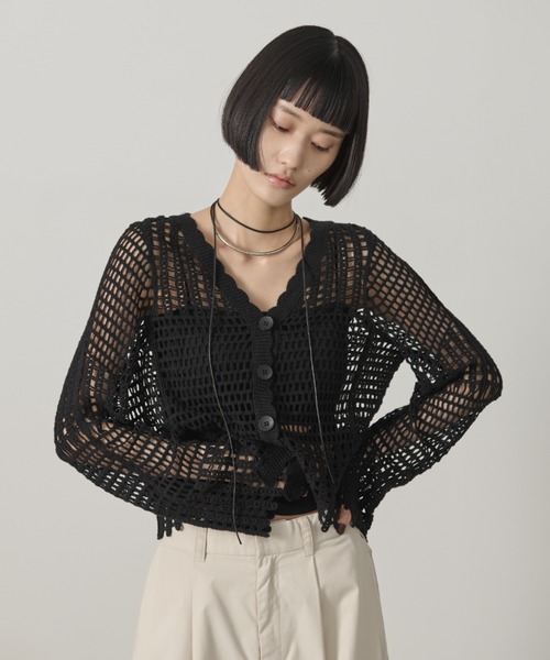 AIC.(エーアイシー)の「フレアスリーブクロシェ編みカーディガン(カーディガン/ボレロ・レディース・キナリ/ブラック・FREE)」の21枚目の写真