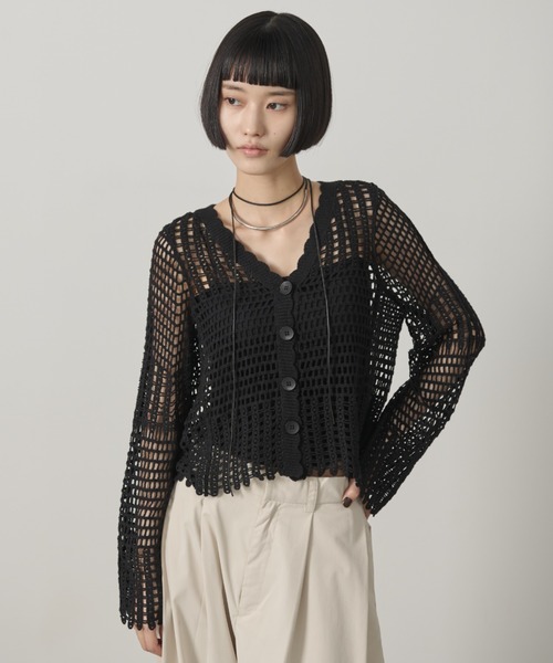 AIC.(エーアイシー)の「フレアスリーブクロシェ編みカーディガン(カーディガン/ボレロ・レディース・キナリ/ブラック・FREE)」の22枚目の写真