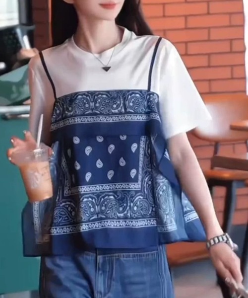 sandro バンダナ柄 カジュアルTシャツ 楽天市場】バンダナ柄（Tシャツ・カットソー｜トップス
