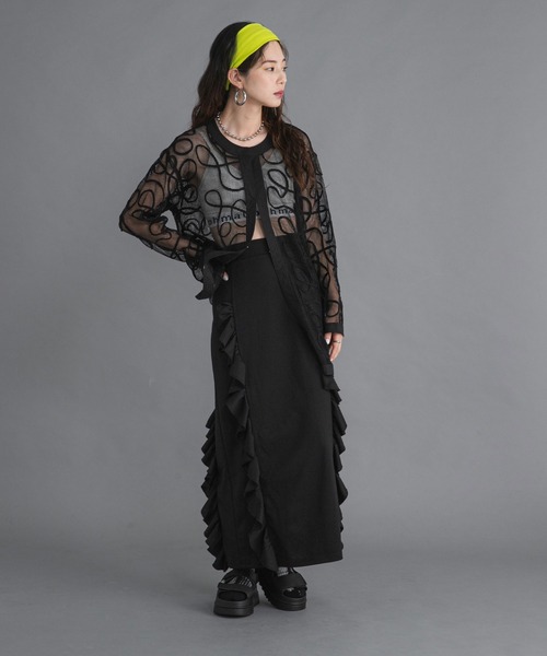 bohmal(ボマール)の「ポンチフリルナロースカート(スカート・レディース・ブラック/ブルー/パープル/ライム/レッド・MEDIUM/LARGE)」の12枚目の写真