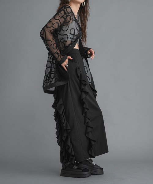 bohmal(ボマール)の「ポンチフリルナロースカート(スカート・レディース・ブラック/ブルー/パープル/ライム/レッド・MEDIUM/LARGE)」の8枚目の写真