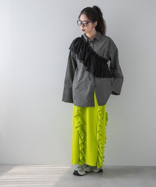 bohmal(ボマール)の「ポンチフリルナロースカート(スカート・レディース・ブラック/ブルー/パープル/ライム/レッド・MEDIUM/LARGE)」の20枚目の写真