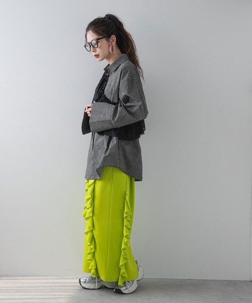 bohmal(ボマール)の「ポンチフリルナロースカート(スカート・レディース・ブラック/ブルー/パープル/ライム/レッド・MEDIUM/LARGE)」の19枚目の写真