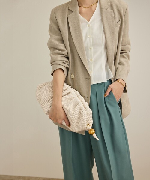 ROPE'（ロペ）の「ラムレザーロープ模様クラッチ/ミディアム（クラッチバッグ・レディース・オフホワイト/ブラック・FREE）」の13枚目の写真