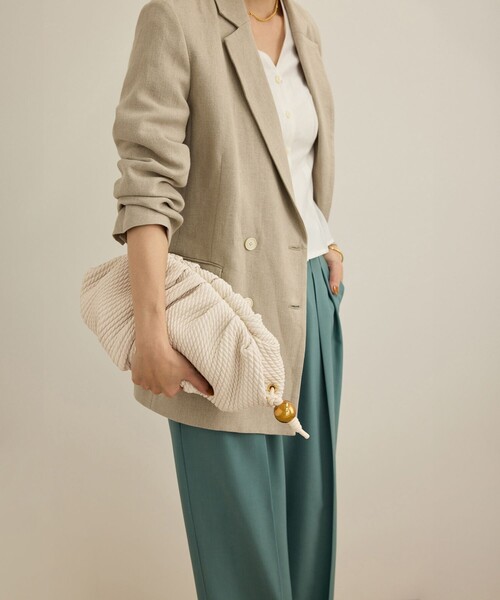 ROPE'（ロペ）の「ラムレザーロープ模様クラッチ/ミディアム（クラッチバッグ・レディース・オフホワイト/ブラック・FREE）」の14枚目の写真