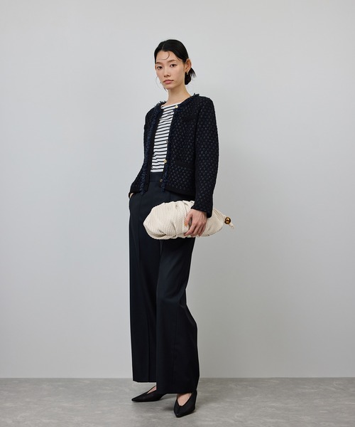 ROPE'（ロペ）の「ラムレザーロープ模様クラッチ/ミディアム（クラッチバッグ・レディース・オフホワイト/ブラック・FREE）」の5枚目の写真