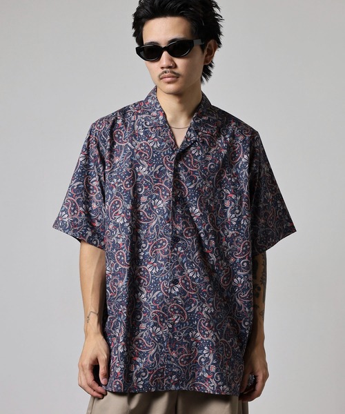 BANKS(バンクス)の「BANKS JOURNAL ALL OVER PAISLEY SS SHIRT オールオーバーペイズリー半袖シャツ(シャツ/ブラウス・メンズ・ネイビー/グレー・L/XL/M)」の4枚目の写真