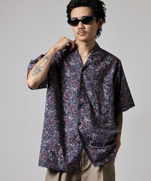 BANKS(バンクス)の「BANKS JOURNAL ALL OVER PAISLEY SS SHIRT オールオーバーペイズリー半袖シャツ(シャツ/ブラウス・メンズ・ネイビー/グレー・L/XL/M)」の5枚目の写真