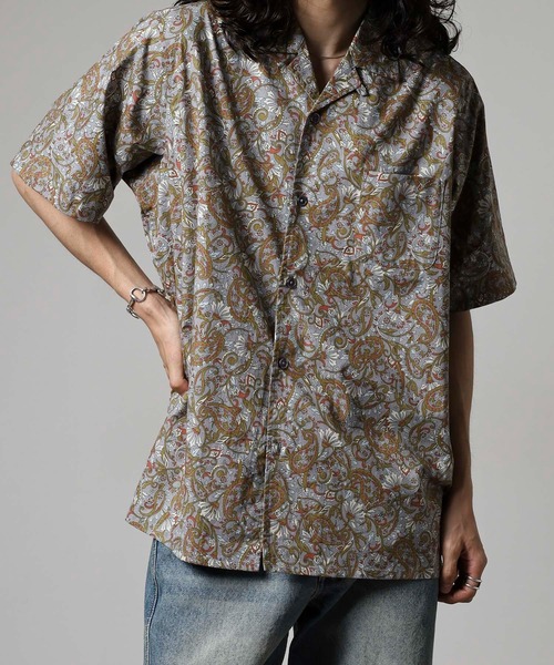 BANKS(バンクス)の「BANKS JOURNAL ALL OVER PAISLEY SS SHIRT オールオーバーペイズリー半袖シャツ(シャツ/ブラウス・メンズ・ネイビー/グレー・L/XL/M)」の8枚目の写真