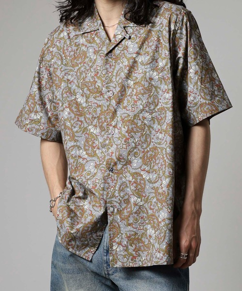 BANKS(バンクス)の「BANKS JOURNAL ALL OVER PAISLEY SS SHIRT オールオーバーペイズリー半袖シャツ(シャツ/ブラウス・メンズ・ネイビー/グレー・L/XL/M)」の9枚目の写真