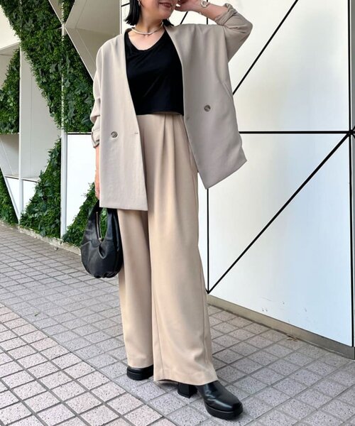 SACHIKOコラボ】ジャージードルマンジャケット（ノーカラージャケット