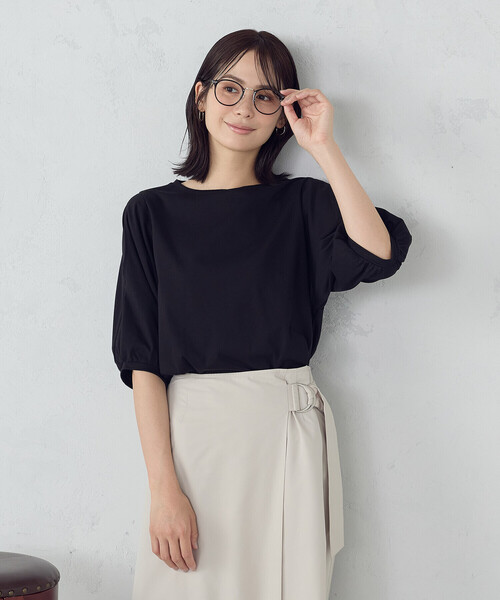 COMME CA ISM(コムサイズム)の「ボリュームスリーブ カットソー(Tシャツ/カットソー・レディース・ブラウン/ブラック・MEDIUM/LARGE)」の5枚目の写真