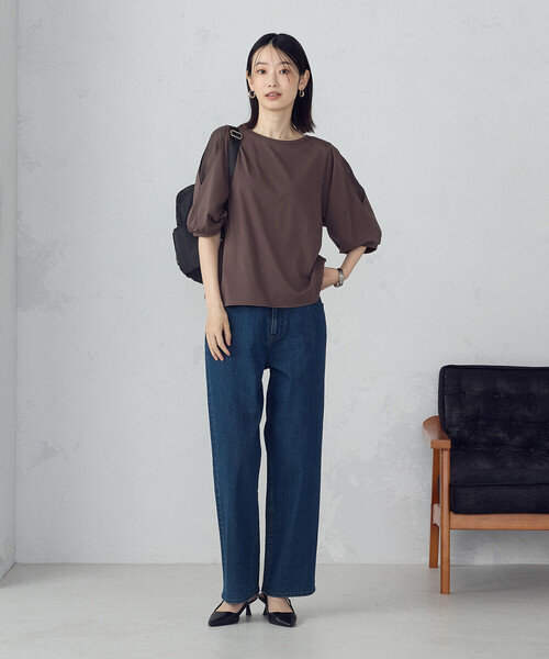 COMME CA ISM(コムサイズム)の「ボリュームスリーブ カットソー(Tシャツ/カットソー・レディース・ブラウン/ブラック・MEDIUM/LARGE)」の7枚目の写真