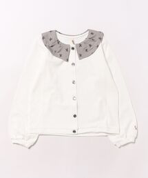 nino（ニノ）の「Teeブラウス　衿ミニリボンプリント（Tシャツ/カットソー・キッズ）」