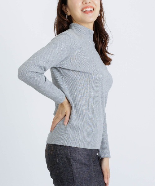 STUDIO PICONE(スタジオピッコーネ)の「ラメリブハイネックニット(その他トップス・レディース・ライトグレー/キャメル/グレー・M/LL/L)」の14枚目の写真