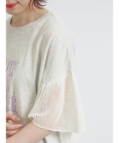 SM2（エスエムツー）の「[接触冷感]袖メッシュプリントTシャツ（Tシャツ/カットソー・レディース・チャコールグレー/レッド/グリーン/グレー・F）」の7枚目の写真