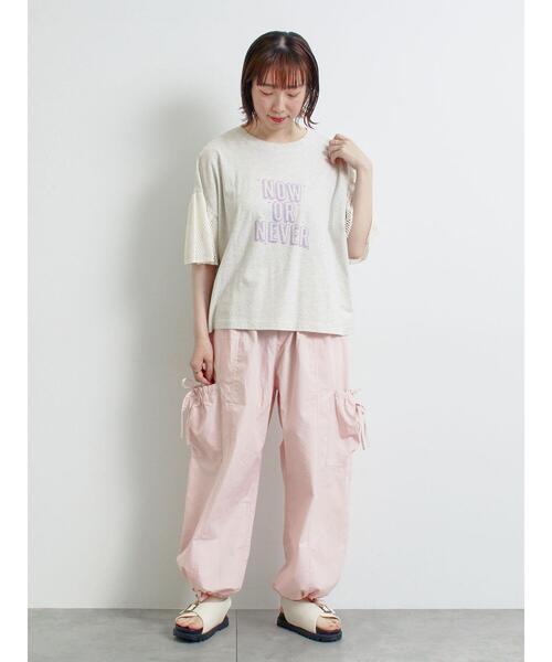 SM2（エスエムツー）の「[接触冷感]袖メッシュプリントTシャツ（Tシャツ/カットソー・レディース・チャコールグレー/レッド/グリーン/グレー・F）」の11枚目の写真